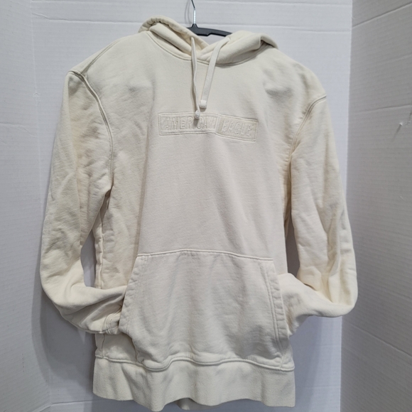 American Eagle Outfitters Other - American Eagle Outfitters Cream Hoodie for Men Terrycloth Lining Sz Small